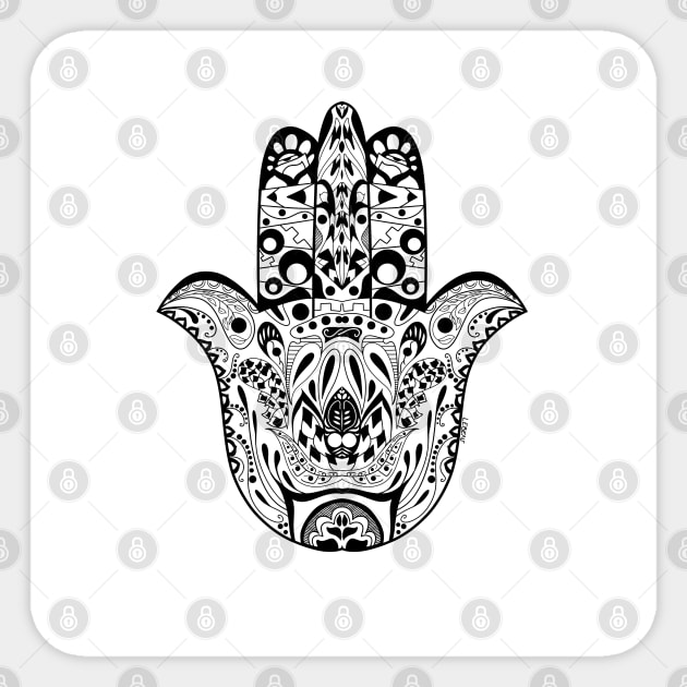 floral hand of divinity in ecopop pattern Sticker by jorge_lebeau